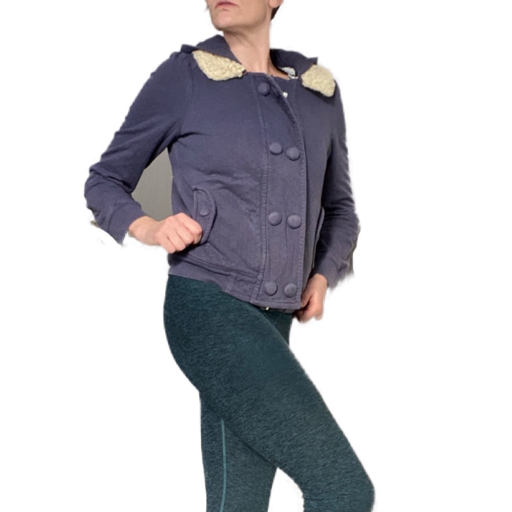 Anthropologie Allihop hoodie jacket blue medium - Picture 8 of 16